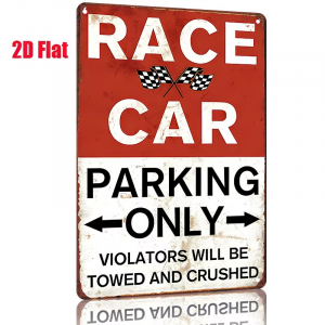 Race Car Parking Only Tin Sign 2